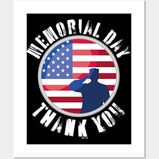 Thank You Memorial Day military flag USA patriotic Posters and Art